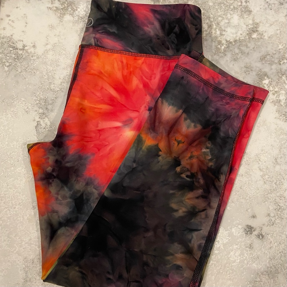 Yoga pants tie dye vibrant colours VOGO Athletica SMALL